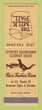Matchbook Cover - The Milk Pail Dundee IL