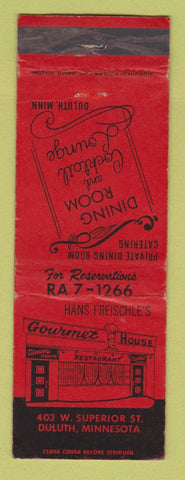 Matchbook Cover - Gourmet House Restaurant Duluth MN WEAR