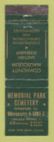 Matchbook Cover - Memorial Park Cemetery Evanston IL WEAR