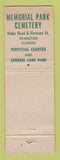 Matchbook Cover - Memorial Park Cemetery Evanston IL WEAR