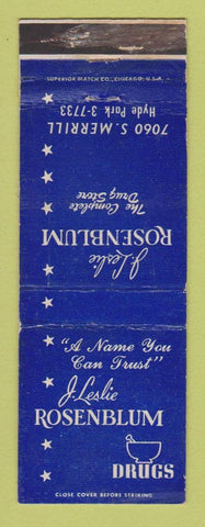 Matchbook Cover - J Leslie Rosenblum Drug Store Chicago IL WEAR