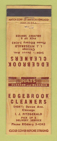 Matchbook Cover - Edgebrook Cleaners Chicago IL WEAR