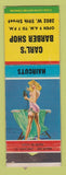 Matchbook Cover - Carl's Barber Shop Chicago? IL pinup PAPER LOSS
