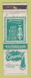 Matchbook Cover - Coronet Snack Shop Chicago IL POOR STRIKER WEAR