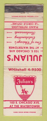 Matchbook Cover - Julian's Restaurant Chicago IL WORN