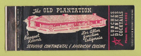 Matchbook Cover - Old Plantation Restaurant IL? WORN