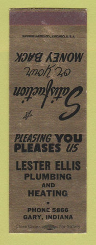 Matchbook Cover - Lester Ellis Plumbing Gary IN SAMPLE