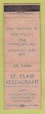 Matchbook Cover - St Clair Restaurant St Clairsville OH WEAR