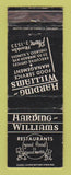 Matchbook Cover - Harding Williams Restaurant Chicago IL WORN