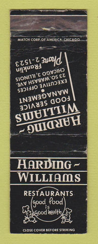 Matchbook Cover - Harding Williams Restaurant Chicago IL WORN