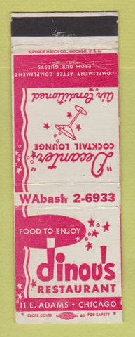 Matchbook Cover - Dinou's Restaurant Chicago IL