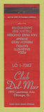 Matchbook Cover - Club Del Mar Chicago IL Pizza