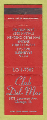 Matchbook Cover - Club Del Mar Chicago IL Pizza