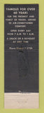Matchbook Cover - Wearley's Restaurant Washington DC feature WEAR