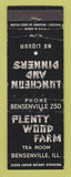 Matchbook Cover - Plenty Wood Farm Bensenville IL WEAR
