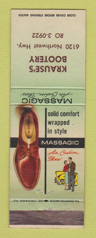 Matchbook Cover - Massagic Shoes Krause's Bootery WORN #1