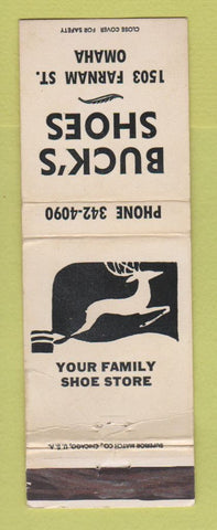 Matchbook Cover - Buck's Shoes Omaha NE WEAR