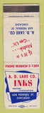 Matchbook Cover - AD Lake Inks Chicago IL WORN