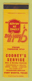 Matchbook Cover Cooney's Service Standard oil gas Fort Worth TX SAMPLE WORN BACK