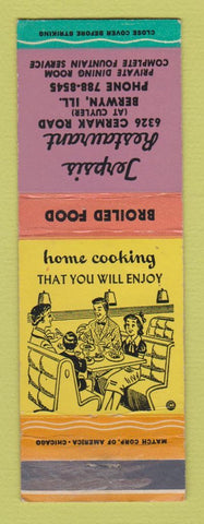 Matchbook Cover - Terpsis Restaurant Berwyn IL WEAR