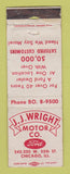 Matchbook Cover - JJ Wright Ford Chicago IL WORN