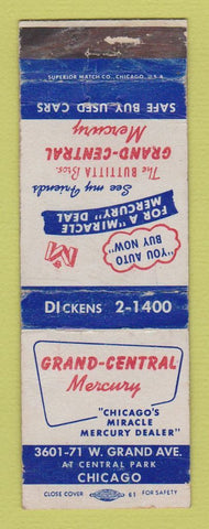 Matchbook Cover - Grand Central Mercury Chicago IL WORN