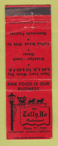 Matchbook Cover - Tally HO Restaurant Fremont NE WEAR