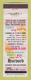 Matchbook Cover - Harbord School Harvard college Joke Gag WEAR