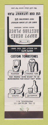 Matchbook Cover - Happy Acres Resting Place Death Valley AZ Joke Gag