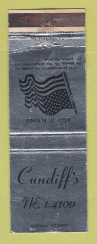 Matchbook Cover - Cundiff's NE1-4100 WORN