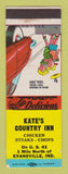 Matchbook Cover - Kate's Country Inn Evansville IN SAMPLE WEAR