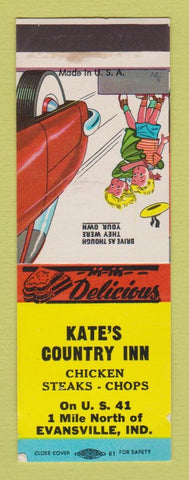 Matchbook Cover - Kate's Country Inn Evansville IN SAMPLE WEAR
