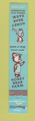 Matchbook Cover - Honey Bear Farm Benoa City WI WORN 10 Strike