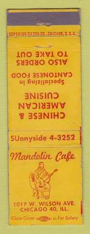 Matchbook Cover - Mandolin Cafe Chicago IL Chinese WEAR