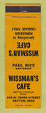 Matchbook Cover - Wissman's Cafe Dayton OH WEAR