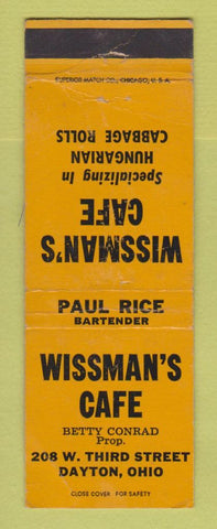 Matchbook Cover - Wissman's Cafe Dayton OH WEAR