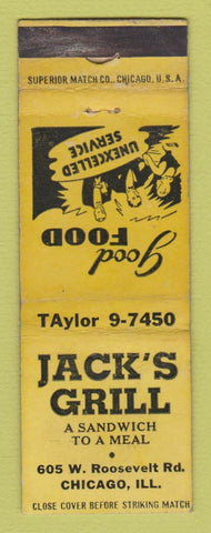 Matchbook Cover - Jack's Grill Chicago IL WORN