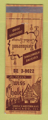 Matchbook Cover - Paul's Swiss Chalet Chicago IL