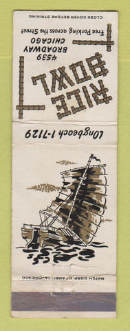 Matchbook Cover - Rice Bowl Chicago IL Chinese?