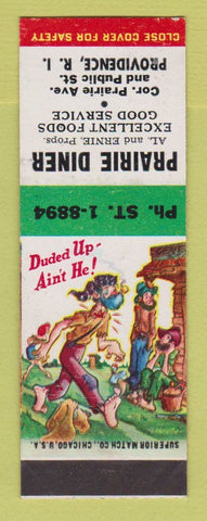 Matchbook Cover - Prairie Diner Providence RI hillbilly SAMPLE