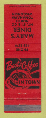 Matchbook Cover - Mary's Diner Tomahawk WI