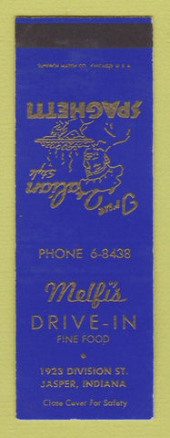 Matchbook Cover - Melfi's Drive In Jasper IN SAMPLE