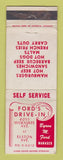 Matchbook Cover - Ford's Drive In Chicago IL hamburgers WEAR