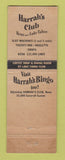 Matchbook Cover - Harrah's Club Casino Reno Lake Tahoe NV