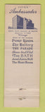 Matchbook Cover - The Bath Sarah Siddons Walk Hotel Ambassador Chicago IL