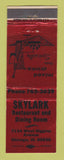 Matchbook Cover - Skylark Restaurant Chicago IL WEAR