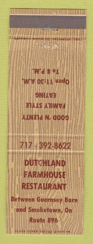 Matchbook Cover - Dutchland Farmhouse Restaurant