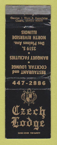 Matchbook Cover - Czech Lodge North Riverside IL WORN