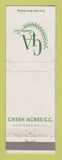 Matchbook Cover - Green Acres Country Club Northbrook IL WEAR