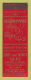 Matchbook Cover - Jerry and Irene's BBQ Cleveland OH SAMPLE WORN BACK